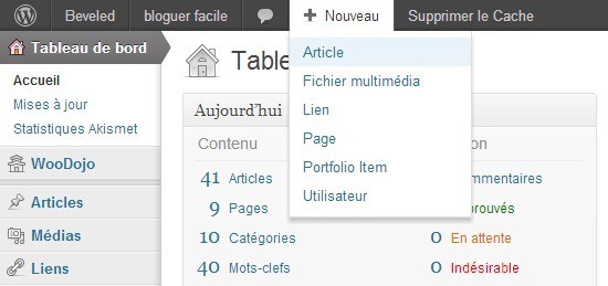 Découvrez le dashboard WordPress : tout ce que vous devez savoir pour bien utiliser le tableau de bord de votre site Le dashboard de WordPress, ou son tableau de bord, affiche un aperçu de la zone d'administration du site web. Il permet d'effectuer toutes les tâches : publier des articles, ajouter des plugins, d'ajouter des catégories, de personnaliser les thèmes, et bien plus encore. Petit aperçu pour bien le maîtriser.