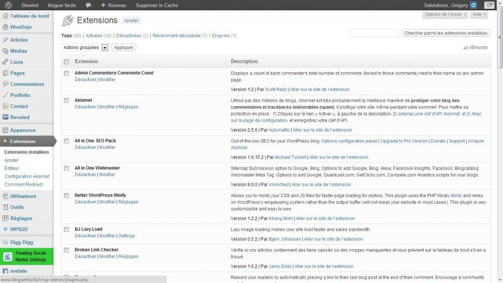 Les plugins WordPress : tout ce qu’il faut savoir pour avoir un site plus rapide, beau, sûr, efficace, ... Wordpress est un outil remarquable et fonctionnel. Il l'est d'autant plus que ses fonctionnalités peuvent être étendues grâce aux plugins. Découvrez tout ce qu'il faut savoir sur les plugins Wordpress : qu'est-ce que c'est , comment trouver, choisir, installer, gérer, configurer, ... les plugins Wordpress de son site.