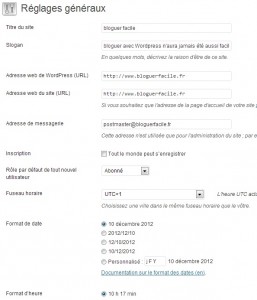 wordpress-menu-reglages-generaux Les options de paramétrage sont nombreuses, hors thème et plugins. Bien qu'opérationnel immédiatement son installation, la configuration par défaut de WordPress n’est pas optimale. Voici comment configurer Wordpress correctement après son installation.