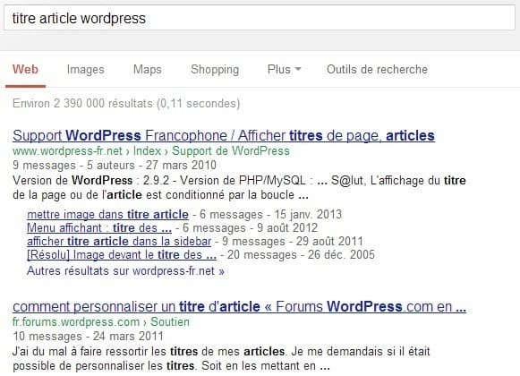 Profitez des 3 titres de votre article pour améliorer son référencement resultat-recherche-google